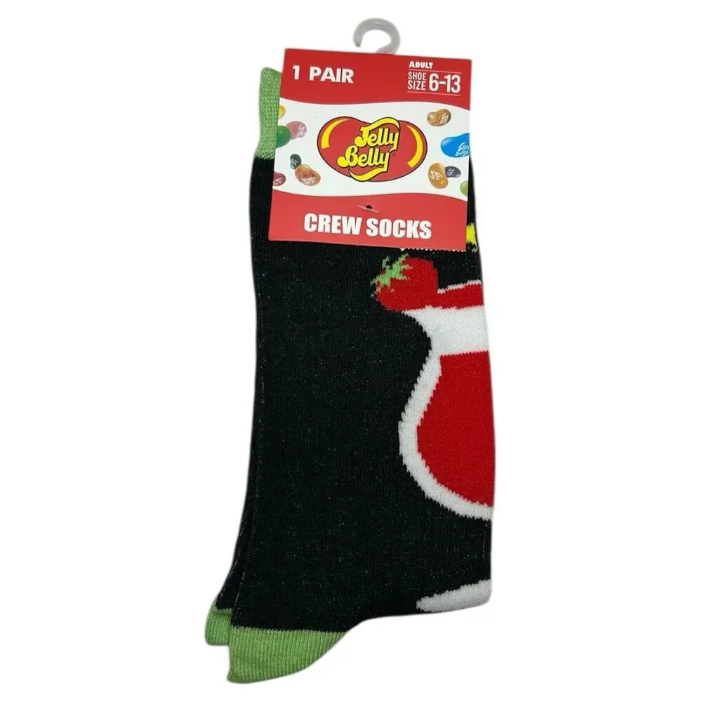 1x  Jelly Belly Novelty Crew Socks Adult Set Size 6-13